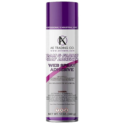 AK TRADING CO. Professional Quality Multipurpose Spray Adhesive - Wide Spray Reach, Made in USA, Temporary and Permanent Bonding - 12oz Can