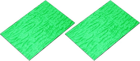 MECCANIXITY 2 Pcs Stained Glass Sheet Mosaic Tile 7.9 Inch x 5.9 Inch Emerald Green Stained Glass Sheets for Crafts DIY Art Project