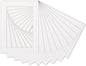Poster Palooza Pack of 25 Acid Free 8.5x11 Mats Bevel Cut for 7x9 Photos - White Precut Matboards With Backing Boards and Clear Photo Mat Bags For Pictures, Photos, Framing - 4-ply Thickness