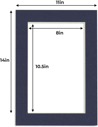 11x14 Mat for 8.5x11 Photo - Precut Navy Picture Matboard for Frames Measuring 11 x 14 Inches - Bevel Cut Matte to Display Art Measuring 8.5 x 11 Inches - Acid Free Pack of 25 MATS