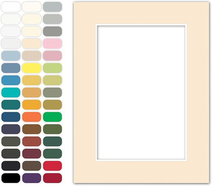 Poster Master Cream Matboard – 4-Ply Acid-Free Picture Mat Board with 45° Beveled Cut, Made in USA, Custom Cut to Any Size, 1/16" Thickness for Framing & Displays