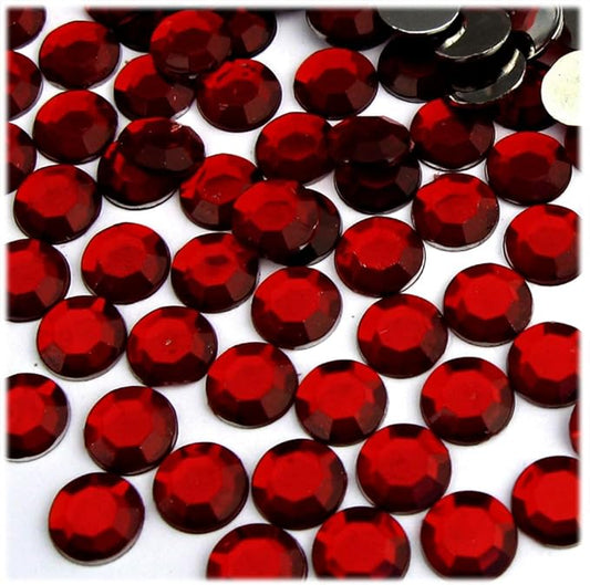 The Crafts Outlet 144pc Rhinestones Round 10mm - Flatback Devil Red Wine