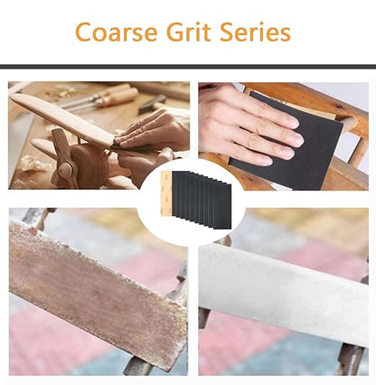 30Pcs 9 x 3.6 Inchs 320 Grit Wet and Dry Handmade Universal Sanding Sheets, Suitable for Woodworking Furniture/Automobiles/Metal/Lacquer Polishing Sandpaper