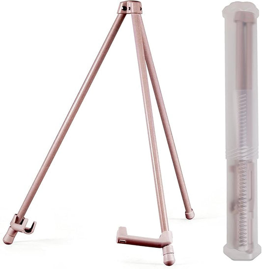 14" High Tabletop Instant Display Easel, Small Desktop Steel Easel Stand with Adjustable Holders for Paintings, Posters and Store Signs(Champagne, 1Pack)