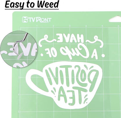 HTVRONT HTV Vinyl Rolls Heat Transfer Vinyl - 12" x 5ft White - Easy to Cut & Weed & Transfer, Great Stickiness, Use Widely, Personalize Gift & Custom Made