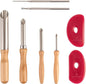 DIYOOHOMY Pottery Carving Tools Set, Clay Sculpting Tools with Straw Hole Puncher Needle Pottery Ribs Kit for Ceramic Polymer Clay Modeling, Drilling, Shaping, DIY Crafts Supplies (8)