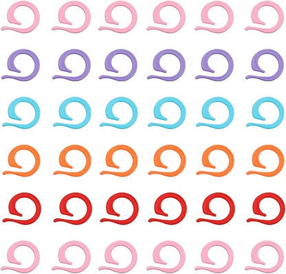 Hilsayum 120pcs Knitting Stitch Rings Plastic Stitch Markers with Transparent Storage Box Multicolor Crochet Locking Ring for DIY Sewing (Multicolor)