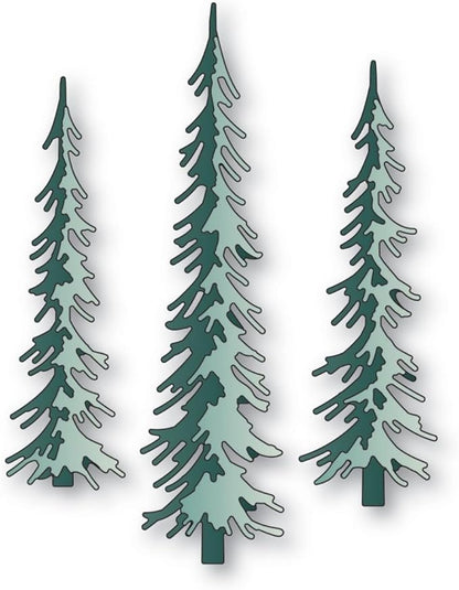 Mvchifay Cutting Dies Happy Birthday Metal Stencils Scrapbooking Tool DIY Emboss Paper Card Making (Narrow Pine Trees-11.7x11.8cm)