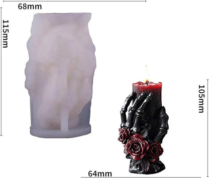 Skull Hand Ghost Cylinder Molds Silicone Wave Spiral Candle Mold - Silicone Resin Casting Molds for Candle & Resin & Soap Craft Supplies