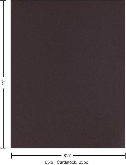 PA Paper Accents Stash Builder Cardstock 8.5" x 11" Chocolate Brown, 65lb colored cardstock paper for card making, scrapbooking, printing, quilling and crafts, 25 piece pack