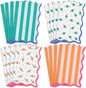 xo, Fetti Italian Summer Wavy Floral Stripe Napkins - 3-ply, 24 pcs | Bachelorette Party Decorations, Last Toast Coast, Birthday Party Supplies, Flower Baby Shower, Stripe Wavy Cocktail Decor