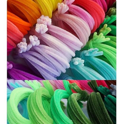 100 Pieces Pipe Cleaners Chenille Stem, Pastel Candy Color Pipe Cleaners Set for Pipe Cleaners DIY Arts Crafts Decorations, Chenille Stems Pipe Cleaners (Yellow)