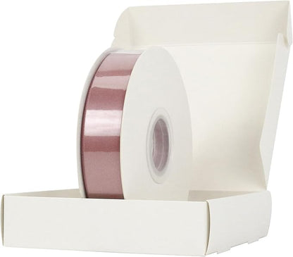 HUIHUANG Mauve Satin Ribbon 1 inch Dusty Rose Ribbon 50 Yards Double Face Silk Satin Ribbon for Wedding Decor Crafts Gift Wrapping Bows Bridal Floral Bouquet Invitation Card Birthday Party