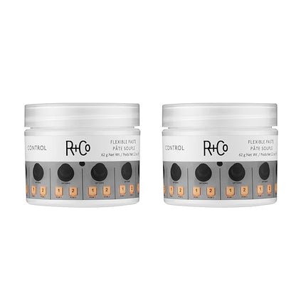 R+Co Control Flexible Paste | Strong Hold + Natural Finish | Vegan + Cruelty-Free | 2.2 Oz (Pack of 2)