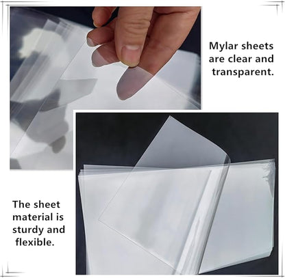 10 Sheets 6 mil Acetate Mylar Sheet 12 x 24 inch Transparent PET Blank Stencil Sheet for Cricut, Silhouette, Craft Template Material