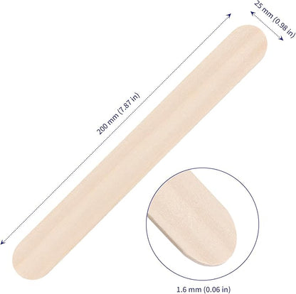 SOUJAP 600pcs 8 Inch Popsicle Sticks, Wooden Craft Sticks Bulk, Wood Ice Cream Sticks for Crafts Projects