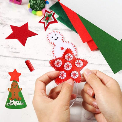 Weabetfu 16 Pieces Christmas Felt Fabric Sheets,5 Colors Craft Felt Sheets for DIY Christmas Decoration,DIY Patchwork Sewing Crafts