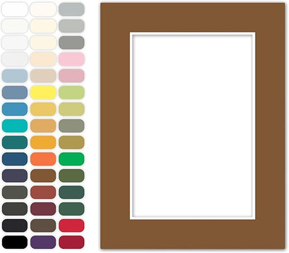 Poster Master Aged Oak Matboard – 4-Ply Acid-Free Picture Mat Board with 45° Beveled Cut, Made in USA, Custom Cut to Any Size, 1/16" Thickness for Framing & Displays