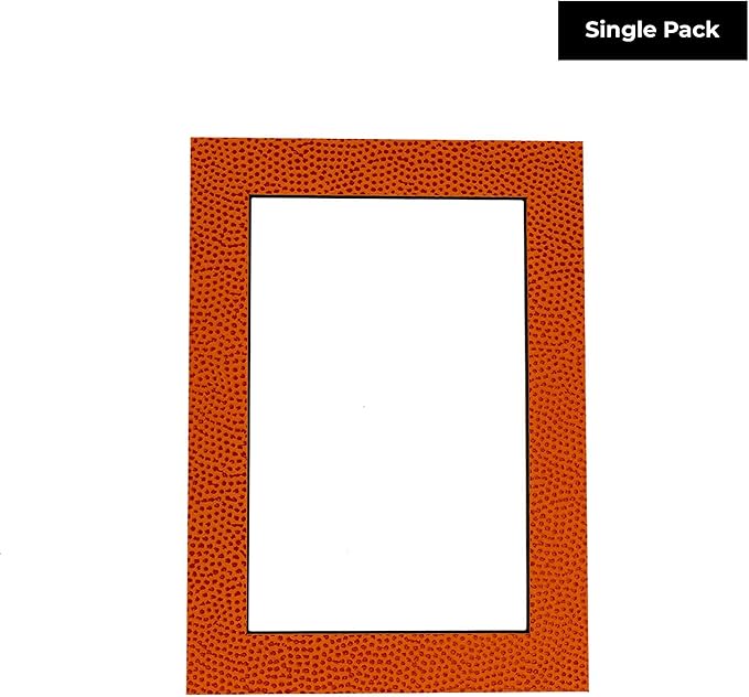 8x10 Mat Bevel Cut for 5x8 Photos - Acid Free Basketball Texture Precut Matboard With Backing Board and Crystal Clear, Self Seal Photo Mat Bag - For Pictures, Photos, Framing - 4-ply Thickness