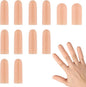 12PCS Gel Finger Cots Silicone Finger Protectors for Trigger Finger Relief Fingertip Covers for Cracked Skin Blisters Calluses Nude Medium Finger Sleeves with Long & Short Sizes