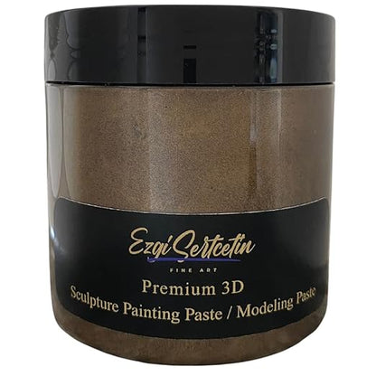 3D Sculpture Painting Paste|Texture Paste|Decorative Plaster|Ready to Use|Unique Metallic Pearl and Neon Colors|Ideal for Artwork|Stencil|Flowers|Texture and Art Relief|6 oz | (Brownie)