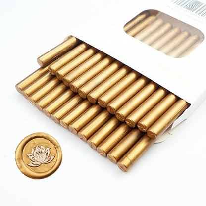 Wax Seal Stick, Ioggtser 26 PCS Mini Glue Gun Wax Seal Stick for Wax Seal Stamp, Sealing Wax Sticks for Wedding Invitations, Cards, Envelopes (Brown)