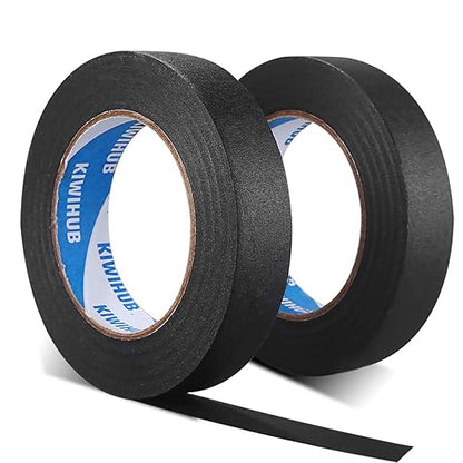 Painter's Tape, 1"(25mm) x 60 yd (120 Yards Total), 2 Rolls - Black Painting & Masking Tape - Multi Surface Use - 14 Day Clean Release Trim Edge Finishing Tape
