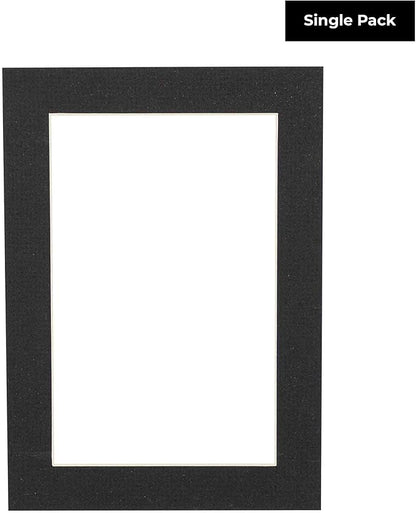 8x10 Mat Bevel Cut for 5x8 Photos - Acid Free Textured Black Precut Matboard - For Pictures, Photos, Framing - 4-ply Thickness