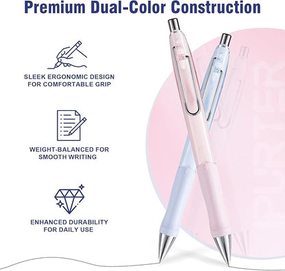 6-Pack 0.7mm Mechanical Pencils with Macaron Colors, Built-In Eraser, Copper Tip, Easy-Load Lead, Metal Clip, Soft Grip, for School, Office, Sketching, Drafting