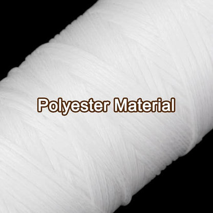 uxcell Leather Sewing Waxed Thread, 55 Yards / 50m 0.8mm 150D Flat Polyester All-Purpose Threads for Leather Crafts, Bookbinding, White