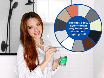 Grout Pen Black Grout Paint: Waterproof Tile Paint Grout Refresh Restorer for Floor, Kitchen & Bathroom Shower Tiles - Black - Can Size for Larger Projects - 125ml (4.2oz)