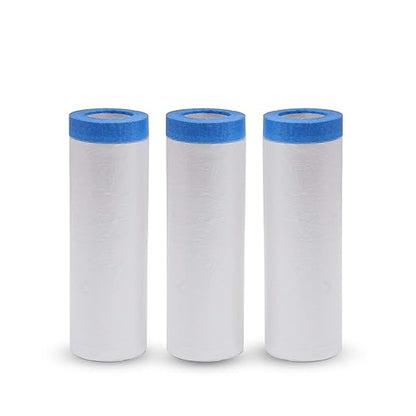 VECOPE 3-Piece Set,Pre- Masking Film Protection Covering Cloth Tape | for Automotive Covering Painting Paint Masking (5-Feet X 65-Feet)