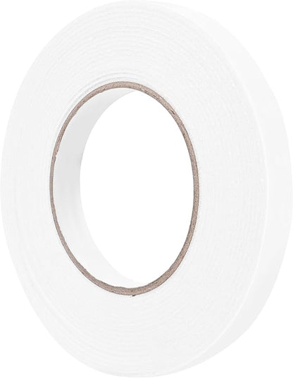 ToLanbbt Double Sided Foam Tape 0.5In x 20FT, Mounting Tape Heavy Duty, Strong Adhesive Weatherproof Seal Strips for DIY Craft Picture Poster, Car & Gap Filling Mountings, Home Office Decor (White)