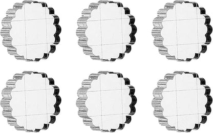PATIKIL 1" Acrylic Stamp Block, 6Pcs Clear Stamping Block with Grid Lines Decorative Mounting Blocks Round for Scrapbooking DIY Crafts Card Making