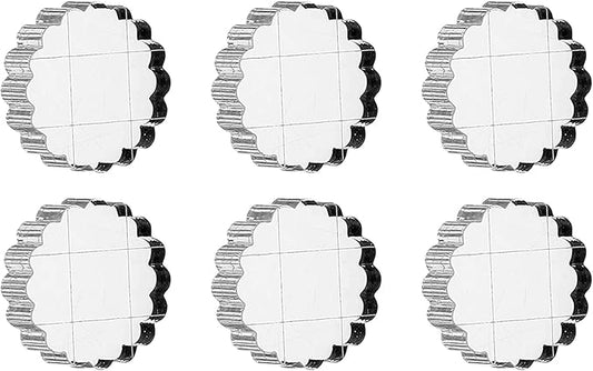 PATIKIL 1" Acrylic Stamp Block, 6Pcs Clear Stamping Block with Grid Lines Decorative Mounting Blocks Round for Scrapbooking DIY Crafts Card Making