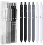 FIOVER Gel Pens, 6pcs 0.5mm Fine Point Black Ink, Smooth Writing Pens for Journaling, Nurse Aesthetic Cute Office School Supplies, Gifts for Women and Men(6Pcs Black White Grey-Black Ink)