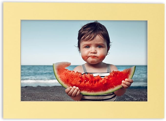 11x14 Mat for 8.5x11 Photo - Precut Soft Yellow Picture Matboard for Frames Measuring 11 x 14 Inches - Bevel Cut Matte to Display Art Measuring 8.5 x 11 Inches - Acid Free Pack of 100 MATS