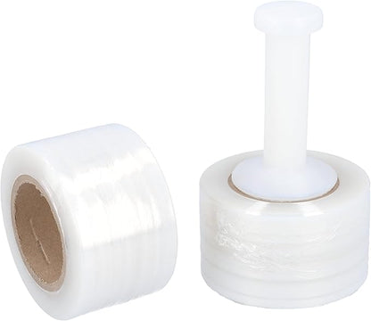 PSBM Mini Stretch Wrap with Handle, 24 Pack, 2 Inch x 1000 Feet, 90 Gauge, Clear, Small Plastic Cling Film for Pallets Moving Storing