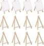 MECCANIXITY Mini Wood Display Easels, 6.3"x3.5"A-Frame Painting Tabletop Easels Holder Stand for Artists Beginners Displaying Small Canvases Art Photos Business Cards(Pack of 12, Wood Color)