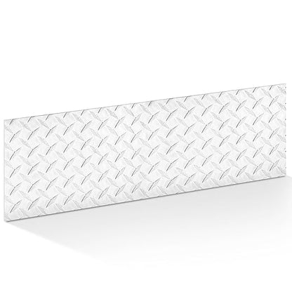 1pcs Diamond Plate Sheet Metal Heavy Duty Tread Aluminum Sheet Diamond Tread Plate for Wall Covering, Cargo Trailer, RV and More (12'' X 36'' X 0.08'',Silver)