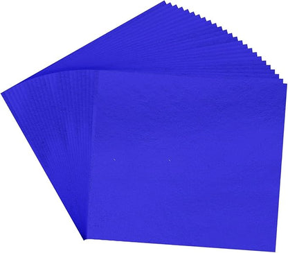 PATIKIL Gold Leaf Sheets for Art 3.7" x 3.4", 100 Pcs Gold Foil Sheet Metallic Leaf Papers for DIY Crafts Resin Furniture Nails Paintings Home Decoration, Blue