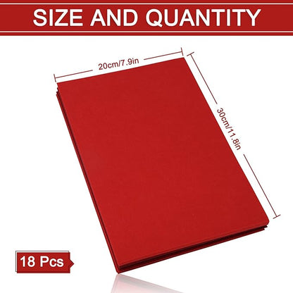 Whaline 18Pcs Felt Fabric Sheets Soft Thick Assorted Red Craft Felt Pack for DIY Craft Sewing Patchwork Art Projects, 3 Colors, 7.9 x 11.8 Inch