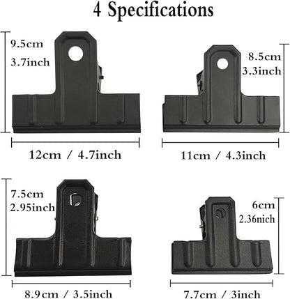 Locci Black Large Bull Clips, 10 Pack Extra Large Binder Clips 4.7 Inch (120 mm) for Home, Work, Art, Office and Kitchen