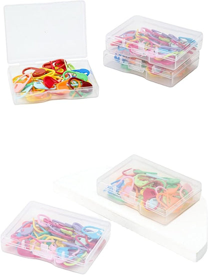 Plastics Locking Stitch Markers for Crocheting and Knitting with Storage Box