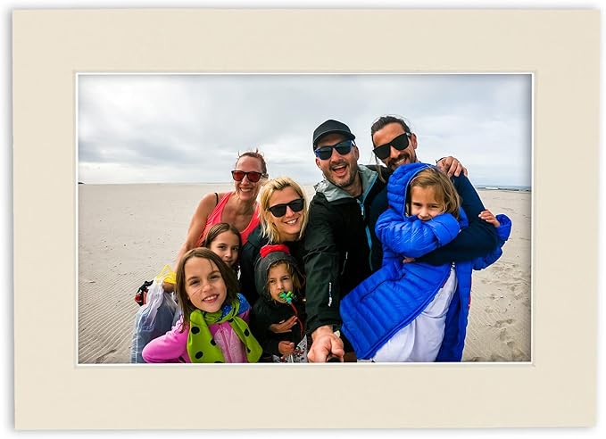 5.5x8.5 Mat for 8.5x11 Frame - Precut Mat Board Acid-Free Show Kit with Backing Board, and Clear Bags Textured Cream 5.5x8.5 Photo Matte For a 8.5x11 Picture Frame Matboard for Framing, Pack of 1 Mat