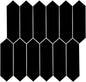 SUNWINGS Backsplash Tile for Kitchen Peel and Stick, Stone Composite Self Adhesive Tiles Long Hexagon Mosaic Wall Tile for Kitchen, 12 Inch x 11.22 Inch 10 Sheets Black Matte