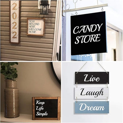 4 Inch Alphabet Letter Stencils for Painting - 70 Pack Letter and Number Stencil Templates with Signs for Painting on Wood, Reusable Cursive Letters Stencils for Chalkboard Wood Signs & Wall Art