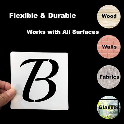 2.5 Inch Alphabet Letter Stencils for Painting - 70 Pack Letter and Number Stencil Templates with Signs for Painting on Wood, Reusable Cursive Letters Stencils for Chalkboard Wood Signs & Wall Art