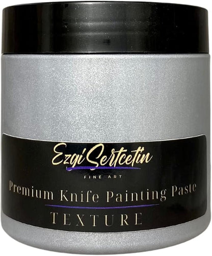 Premium Palette Knife Painting Paste|Texture Paste|Authentic Bright Colors|Ready to Use|Easy to Apply| 6oz (Platinum Silver)