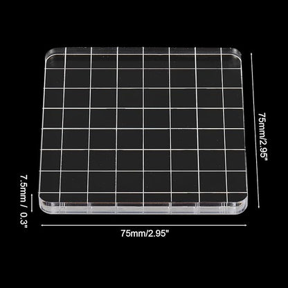 PATIKIL 3"x3" Acrylic Stamp Block, 6Pcs Clear Stamping Block with Grid Lines Decorative Mounting Blocks Square for Scrapbooking DIY Crafts Card Making